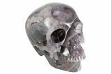 Realistic, Banded Purple Fluorite Skull #382022-2